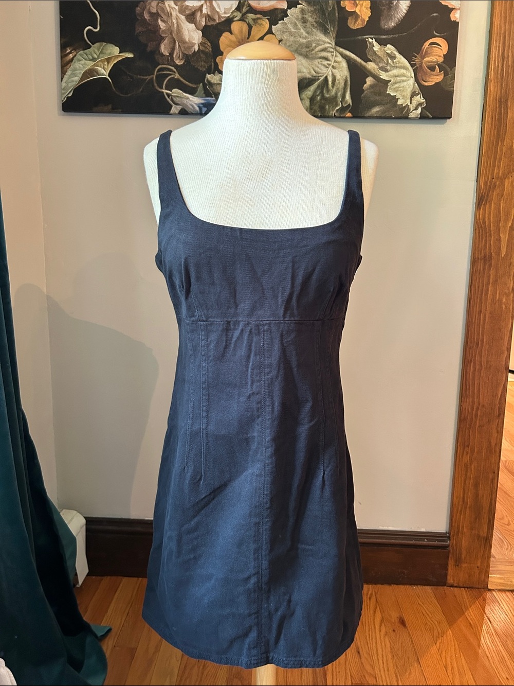 BDG Urban Outfitters Black Jean Dress with Adjustable Straps